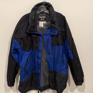 Edelweiss Ski Jacket Backbowl Mens Medium Blue and Black.